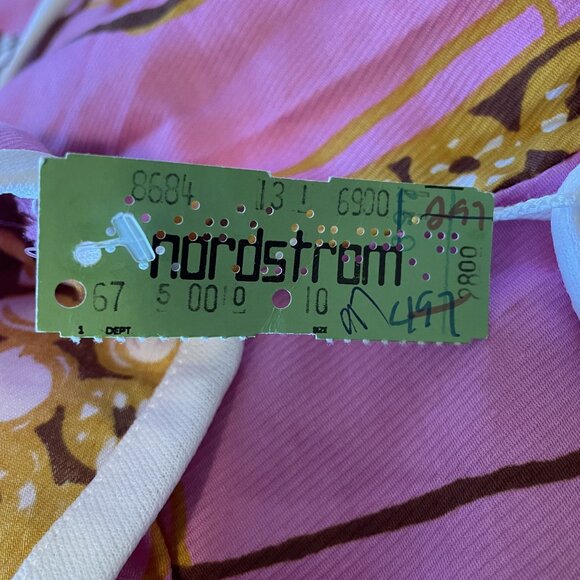 60s Vintage Deadstock Puritan Forever Young Green & Purple Flutter Sleeve Dress - Picture 6 of 8